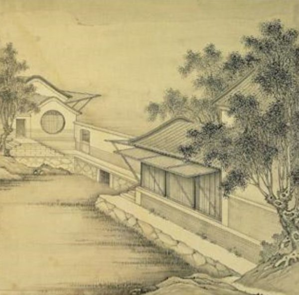 清焦秉贞《山水册.窗阁图》。(公有领域)