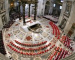 來自52個國家的115位樞機主教在梵諦岡的西斯汀小教堂進行全球最古老、最神秘的新教宗選舉程過。(getty image)