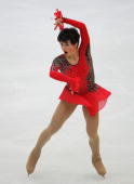 組圖：斯盧茨卡婭單人花樣滑冰(短曲)比賽演出。