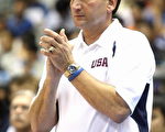 美国男篮主教练克尔泽维斯基(Mike Krzyzewski)渴望球队取得三连胜。//Getty Images
