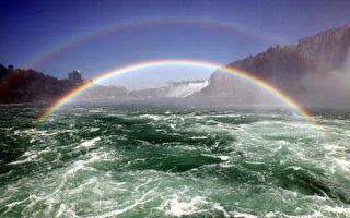 图文：尼亚加拉大瀑布出现双虹奇观