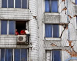 四川德陽一損毀的樓房 (China Photos/Getty Images)