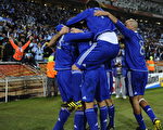 圖：阿根廷球員歡慶進球（DANIEL GARCIA/AFP/TSNA）