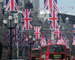 組圖：皇室婚禮倒計時 倫敦旗海飄揚