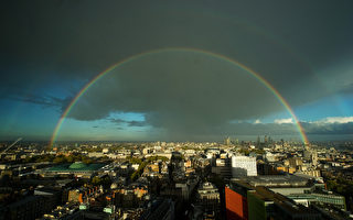 組圖：罕見「雙彩虹」 橫跨倫敦市中心