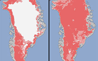 格陵兰岛冰盖几全融 忧海面升及病毒蔓延