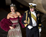 Dutch Prince Willem-Alexander and Princess Maxima arrive for a gala dinner at the Grand-Ducal palace, after the civil wedding of Crown Prince Guillaume of Luxembourg and Belgian Countess Stephanie de Lannoy, on October 19, 2012, in Luxembourg. The 28-year-old bride, who will acquire Luxembourg citizenship through marriage, and the 30-year-old groom tied the knot at city hall in what was a departure from tradition, as previous royal ceremonies were held at the Grand-Ducal palace. AFP PHOTO /BELGA /NICOLAS LAMBERT -BELGIUM OUT-