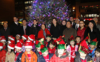 孔廈點亮聖誕樹 祝願華埠經濟復甦