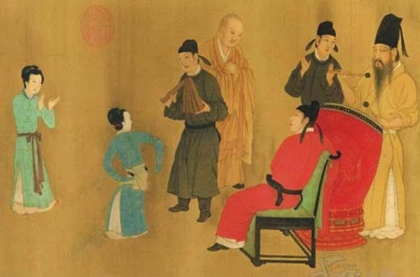 顧閎中《韓熙載夜宴圖》局部-擊鼓 顧閎中《韓熙載夜宴圖》局部-擊鼓