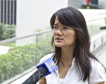 胡丽云谴责中共打压新闻自由。(摄影:余钢/大纪元)