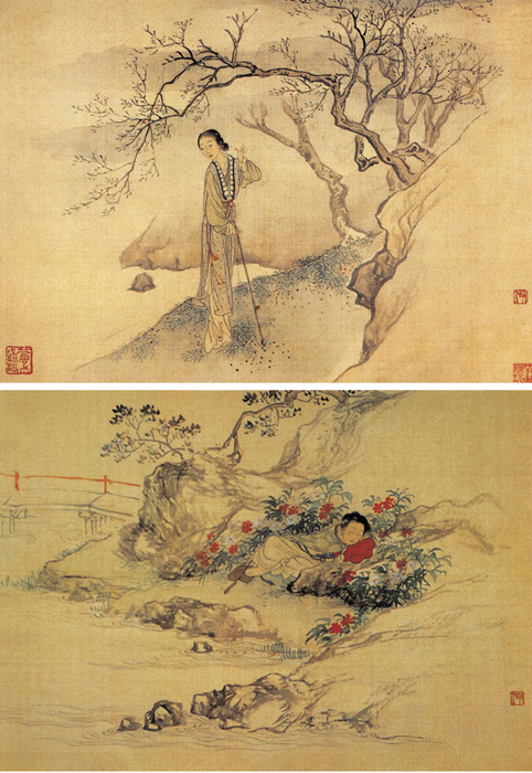 “十二金钗”此典出自《红楼梦.第五回》。清.费丹旭〈十二金钗图〉局部(公有领域) “十二金钗”此典出自《红楼梦.第五回》。清.费丹旭〈十二金钗图〉局部(公有领域)
