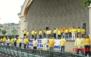 瑞士盧塞恩集會 紀念法輪功反迫害15周年