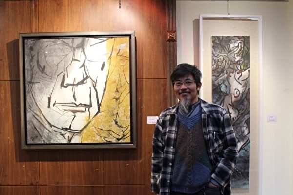 蔡水景展出水墨画作。(联大/提供) 蔡水景展出水墨画作。(联大/提供)