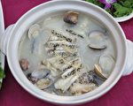 高市海洋局與全家合作,推出「龍膽石斑魚涮涮鍋」,獲2015年菜評比湯鍋羹類第一名。(李晴玳/大紀元)