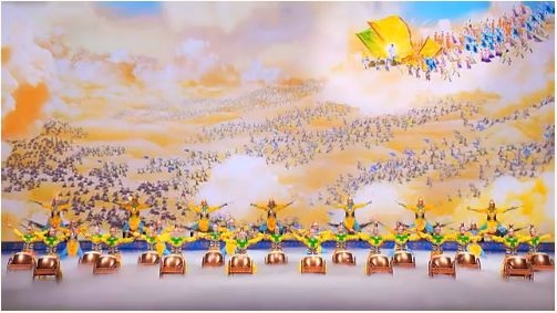 战鼓声声,将士威武,神韵艺术团演出图片。(大纪元图片) 战鼓声声,将士威武,神韵艺术团演出图片。(大纪元图片)