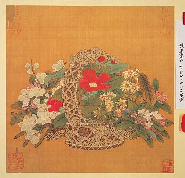 宋李嵩花篮(中华花艺文教基金会提供) 宋李嵩花篮(中华花艺文教基金会提供)