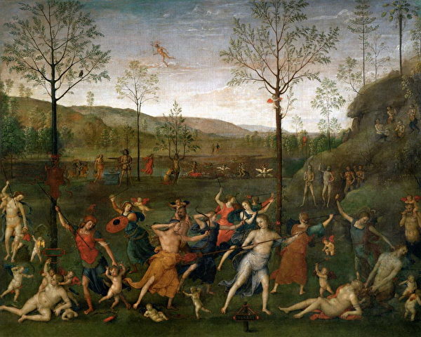 《愛慾與貞節的交戰》(Le Combat de l’Amour et de la Chasteté )1502-1505,蛋彩於帆布,160 x 191 cm,巴黎盧浮宮收藏。圖片來源:Musée Jacquemart André提供 《愛慾與貞節的交戰》(Le Combat de l’Amour et de la Chasteté )1502-1505,蛋彩於帆布,160 x 191 cm,巴黎盧浮宮收藏。圖片來源:Musée Jacquemart André提供