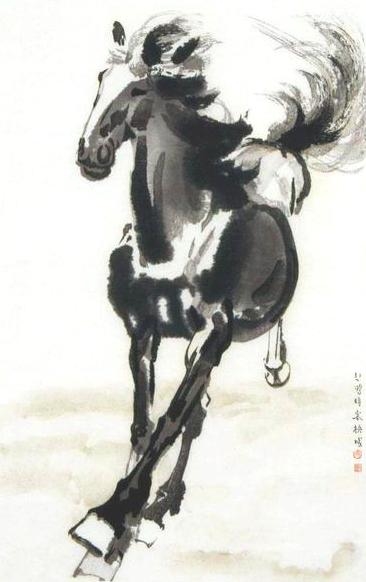 徐悲鴻《奔馬圖》。(維基百科公有領域) 徐悲鴻《奔馬圖》。(維基百科公有領域)