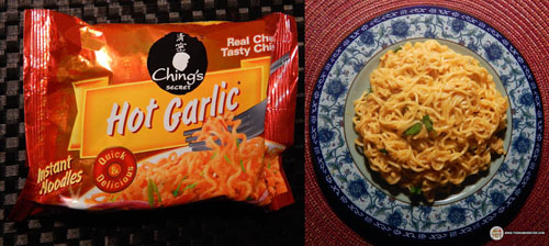 印度Ching秘辣蒜香速食面。(Courtesy of Hans Lienesch) 印度Ching秘辣蒜香速食面。(Courtesy of Hans Lienesch)