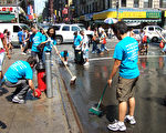 美化华埠 青少年义工9日扫街