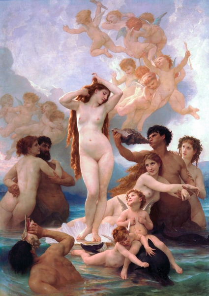 威廉‧阿道夫‧布格羅,《維納斯的誕生》,1879年作。(Art Renewal Center提供) 威廉‧阿道夫‧布格羅,《維納斯的誕生》,1879年作。(Art Renewal Center提供)