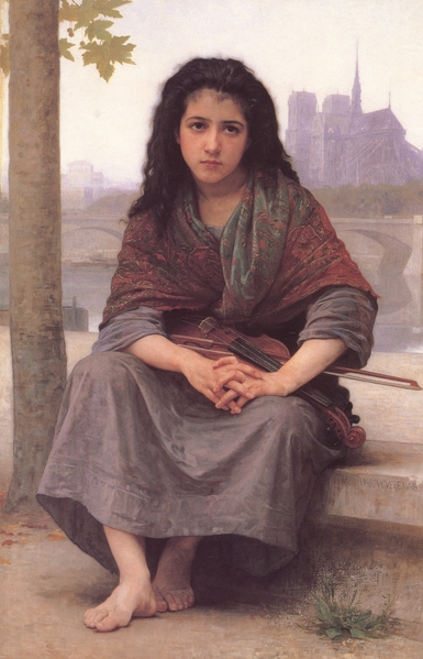 威廉‧阿道夫‧布格羅,《波希米亞女孩》,1890年作。(Art Renewal Center提供) 威廉‧阿道夫‧布格羅,《波希米亞女孩》,1890年作。(Art Renewal Center提供)