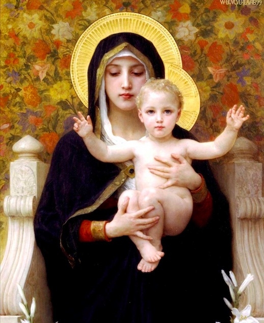 威廉‧阿道夫‧布格罗的《百合圣母像》(La Vierge aux Lys ),1899年作。(Courtesy of Art Renewal Center) 威廉‧阿道夫‧布格罗的《百合圣母像》(La Vierge aux Lys ),1899年作。(Courtesy of Art Renewal Center)