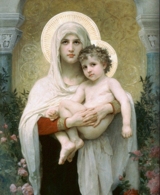 威廉‧阿道夫‧布格罗的《玫瑰圣母像》(La Madone aux Roses),1903年作。(Courtesy of Art Renewal Center) 威廉‧阿道夫‧布格罗的《玫瑰圣母像》(La Madone aux Roses),1903年作。(Courtesy of Art Renewal Center)