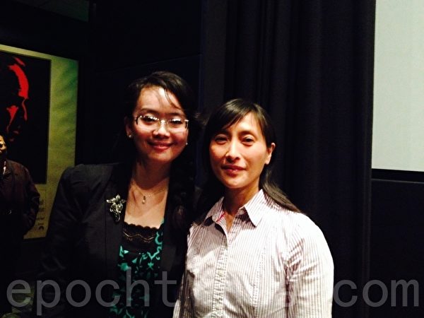 《我們在此相遇》的導演美蕾(左)和主角之一、受迫害倖存者吳碧雲合影。(秦川/大紀元) 《我們在此相遇》的導演美蕾(左)和主角之一、受迫害倖存者吳碧雲合影。(秦川/大紀元)