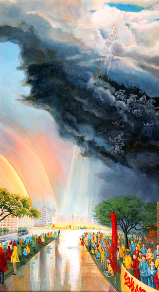 《宇宙之声》Kathleen Gillis,油画,32in X 57.5in (2004) 《宇宙之声》Kathleen Gillis,油画,32in X 57.5in (2004)