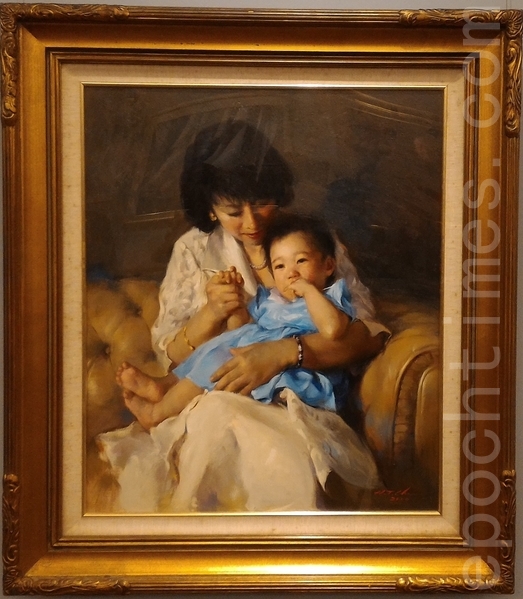 陈辉东油画作品《亲情》。(钟元/大纪元) 陈辉东油画作品《亲情》。(钟元/大纪元)
