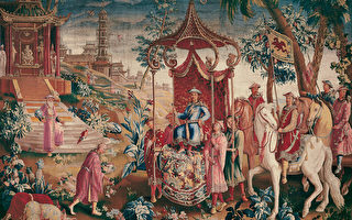 18世纪博韦壁毯第一套之“皇帝出行”（The Prince's Journey）。（公有领域）