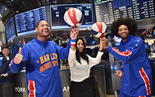 哈林籃球明星在紐約證券交易所現藝