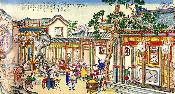 清代元宵节景象(公共领域) 清代元宵节景象(公共领域)