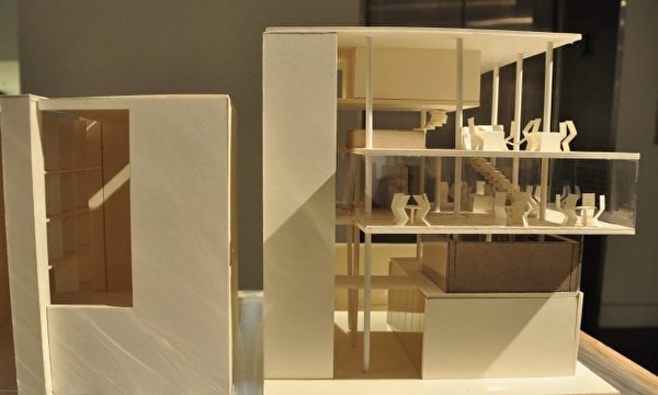 展出的建築模型作品之一。(賴月貴/大紀元) 展出的建築模型作品之一。(賴月貴/大紀元)