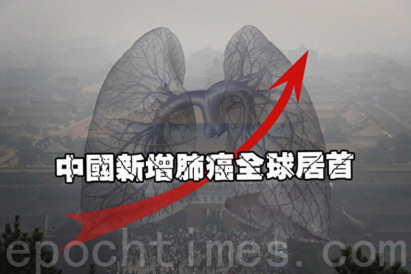 据世界卫生组织数据，中国新增肺癌全球居首，而据河北省肿瘤研究所数据，河北肺癌死亡率40年间上涨了306%。（Epochtimes合成图片）