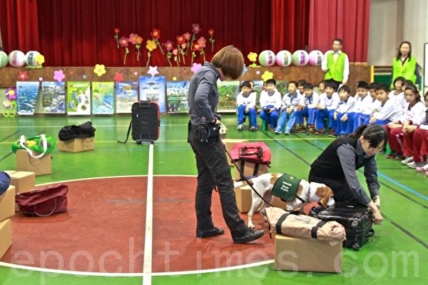 檢疫犬表演,毒品、蔬果禁止攜入。(許享富 /大紀元)
檢疫犬表演,毒品、蔬果禁止攜入。(許享富 /大紀元)