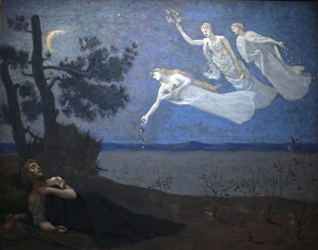 皮埃尔‧皮维‧德‧夏凡纳(Pierre Puvis de Chavannes)的《梦》(The Dream,局部),1883年作,巴黎奥赛美术馆藏。(公共领域) 皮埃尔‧皮维‧德‧夏凡纳(Pierre Puvis de Chavannes)的《梦》(The Dream,局部),1883年作,巴黎奥赛美术馆藏。(公共领域)