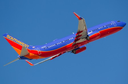 美国西南航空的波音(Boeing)737-800飞机。(Southwest Airlines)