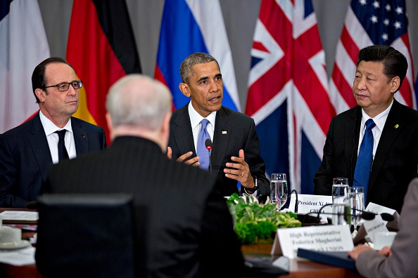 4月1日华盛顿，美国总统奥巴马。法国总统奥朗德和中共主席习近平等人在举行核安全峰会。（Andrew Harrer/Pool/Getty Images)