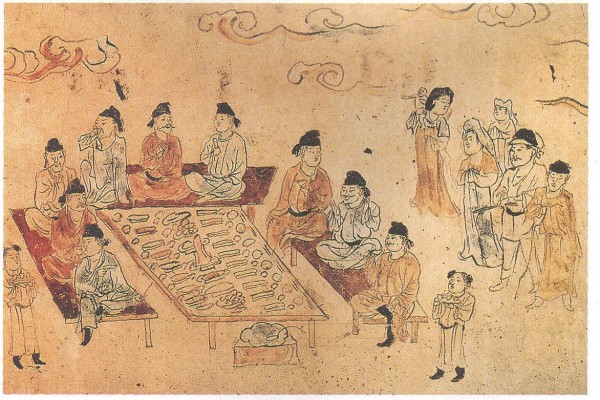 唐墓壁画《宴饮图》（公有领域）
