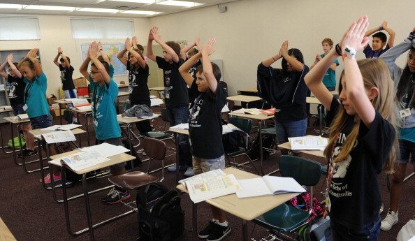 2013年九月,美国佛罗里达强生中学在上孔子学院提供的课程。(Grant Jefferies/Bradenton Herald/MCT via Getty Images)