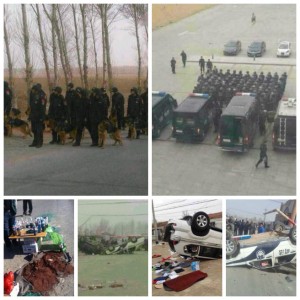 內蒙古通遼市奈曼旗數百名村民抗議當地化工廠污染,遭到上千警察鎮壓。(網絡圖片)