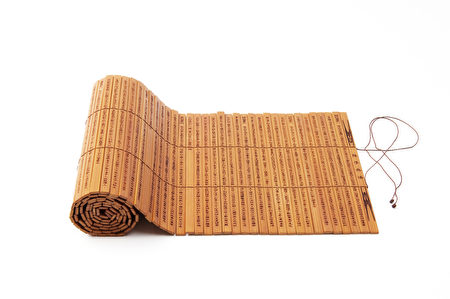Opening Chinese traditional bamboo slips. Opening Chinese traditional bamboo slips.