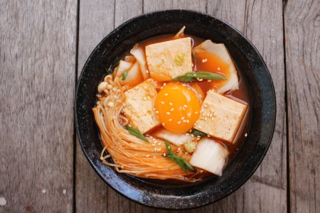 Korean tofu soup with kimchi Korean tofu soup with kimchi