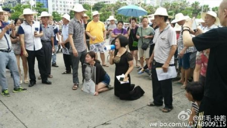 家属与业主数百人于7月5日下午到市政府维权请愿。(网络图片)
