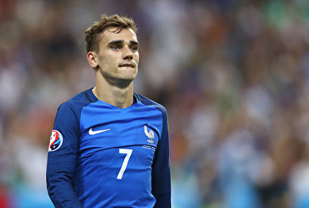7月10日,法国球星格里兹曼(Antoine Griezmann) 在决赛中。(Lars Baron/Getty Images)