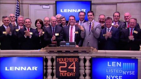 莱纳公司(Lennar)在纽约证交所上市(Lennar提供)