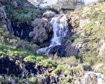 賴斯莫迪瀑布（Lesmurdie Falls）位於西澳首府珀斯東邊山上。賴斯莫迪溪水衝下達令山脈懸崖（Darling Scarp），形成瀑布。瀑布衝下後，水勢變緩，流經一段緩坡，再衝到谷底。（金千里／大紀元）