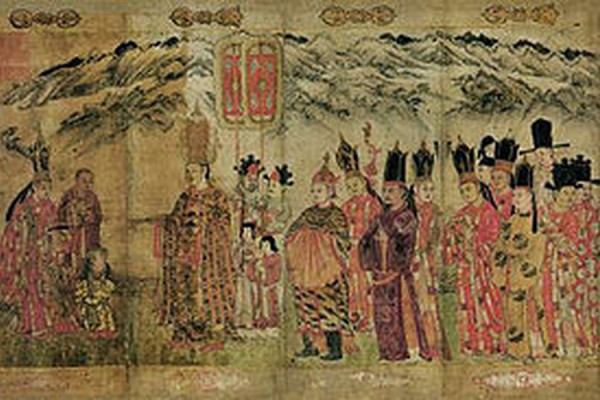 南宋時期大理國畫家張勝溫所繪《大理國梵像》局部，現藏台北故宮博物院。（公有領域）